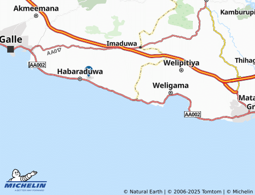 MICHELIN Ahangama Central map - ViaMichelin