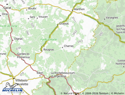 Mapa MICHELIN Charras - ViaMichelin