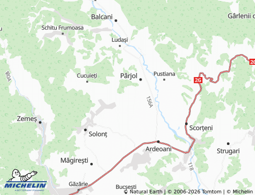 MICHELIN Băhnășeni map - ViaMichelin
