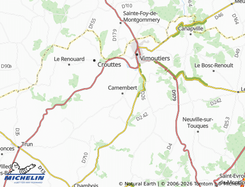 MICHELIN Camembert map - ViaMichelin