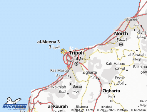 Mappa MICHELIN Tarablus Hada'iq - ViaMichelin