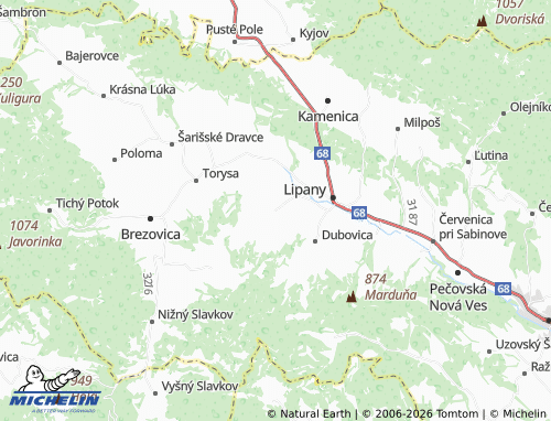 MICHELIN-Landkarte Ďačov - ViaMichelin