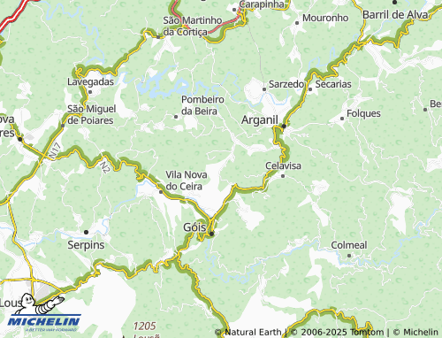 Mappa MICHELIN Póvoa de Góis - ViaMichelin