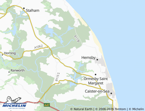Carte MICHELIN Martham - ViaMichelin