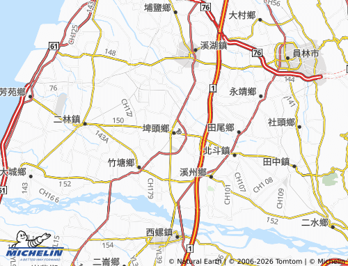 MICHELIN Pitou Township map - ViaMichelin