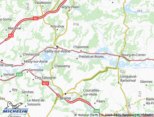 MICHELIN Presles-et-Boves map - ViaMichelin