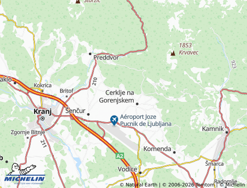 MICHELIN Češnjevek map - ViaMichelin