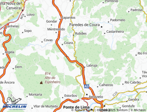 Carte MICHELIN Pedrada - ViaMichelin