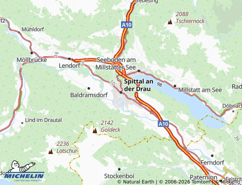 Mappa MICHELIN Spittal sulla Drava - ViaMichelin