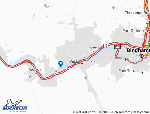 Mapa MICHELIN Endicott - ViaMichelin