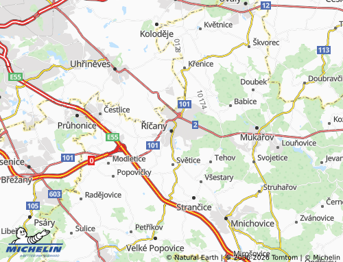Mappa MICHELIN Říčany - ViaMichelin