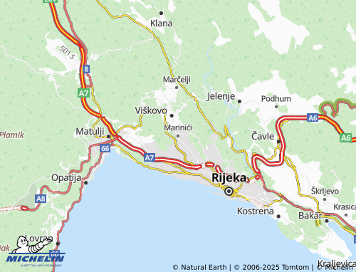 MICHELIN Marinići map - ViaMichelin