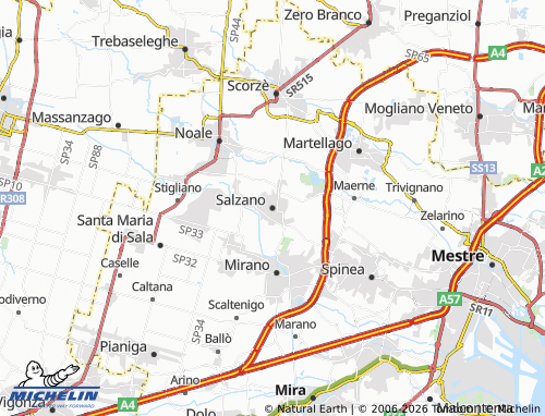 MICHELIN-Landkarte Salzano - ViaMichelin
