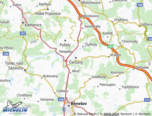 Mappa MICHELIN Čerčany - ViaMichelin