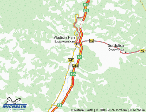 Carte MICHELIN Suva Morava - ViaMichelin