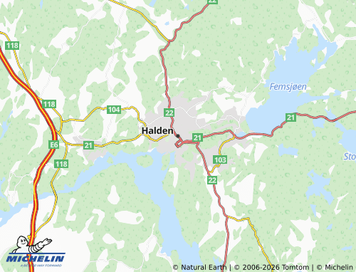 Mapa MICHELIN Halden - ViaMichelin