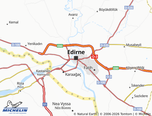 MICHELIN-Landkarte Edirne - ViaMichelin