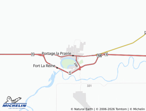 Kaart MICHELIN Portage la Prairie - ViaMichelin