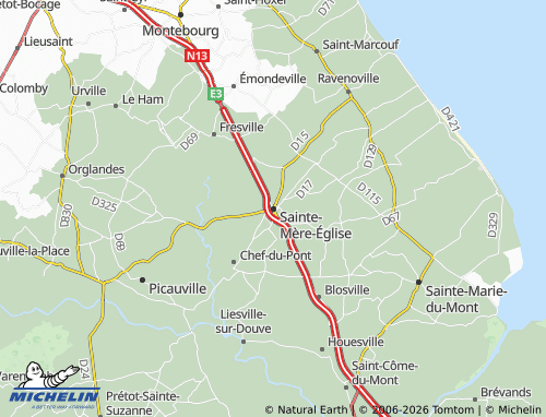 MICHELIN Sainte-Mère-Église map - ViaMichelin