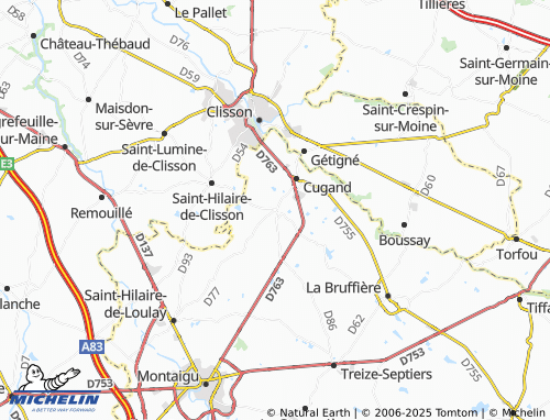 MICHELIN-Landkarte La Bernardière - ViaMichelin