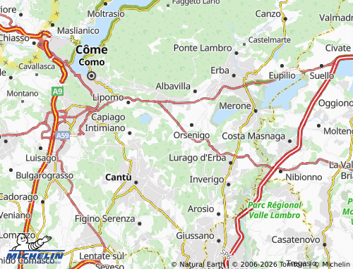 MICHELIN Verzago map - ViaMichelin