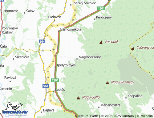 MICHELIN Nagybörzsöny map - ViaMichelin