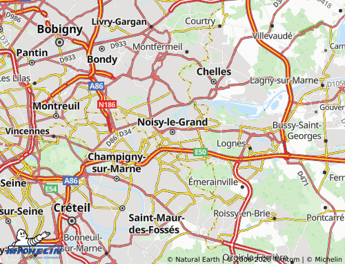 MICHELIN Noisy-le-Grand map - ViaMichelin