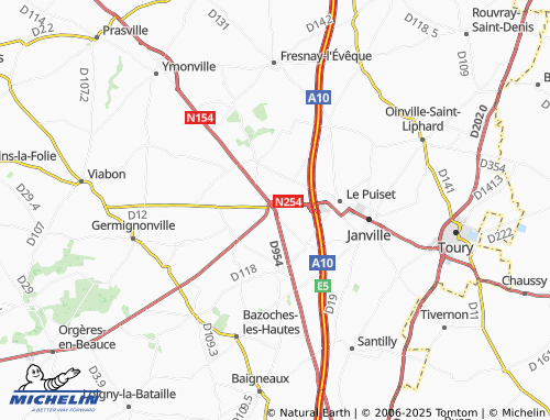 MICHELIN Allaines-Mervilliers map - ViaMichelin