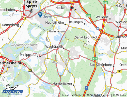 MICHELIN Waghäusel map - ViaMichelin