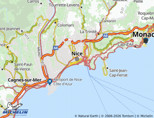 Mapa MICHELIN Nice - ViaMichelin