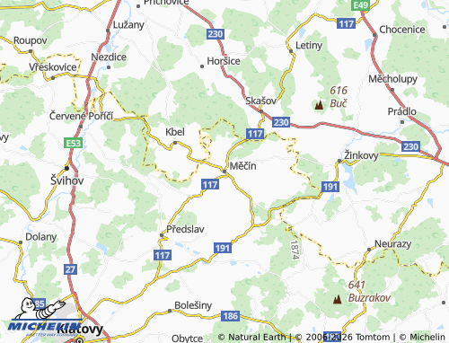 Mapa MICHELIN Měčín - ViaMichelin
