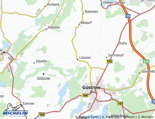 MICHELIN Lüssow map - ViaMichelin
