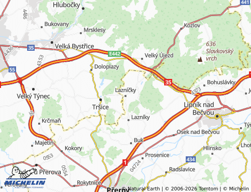 Mappa MICHELIN Lazníčky - ViaMichelin