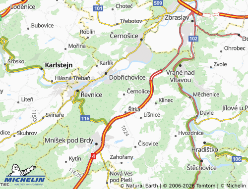 MICHELIN Černolice map - ViaMichelin