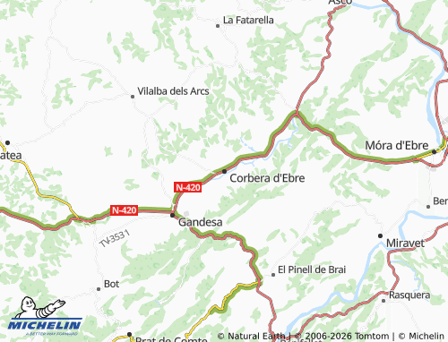 MICHELIN Corbera d'Ebre map - ViaMichelin