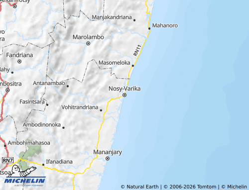 Mappa MICHELIN Nosy-Varika - ViaMichelin