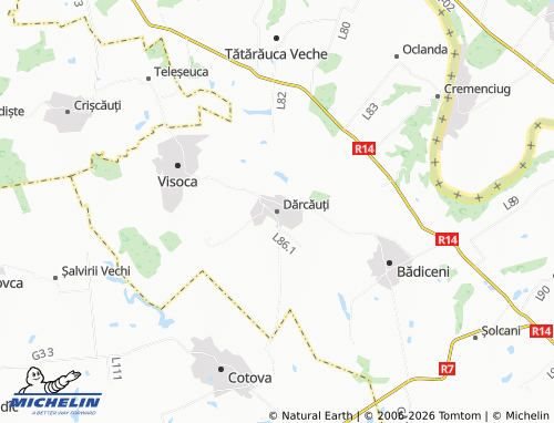MICHELIN-Landkarte Dărcăuți - ViaMichelin