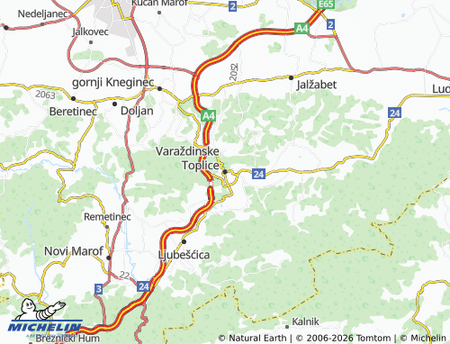 MICHELIN Varaždinske Toplice map - ViaMichelin