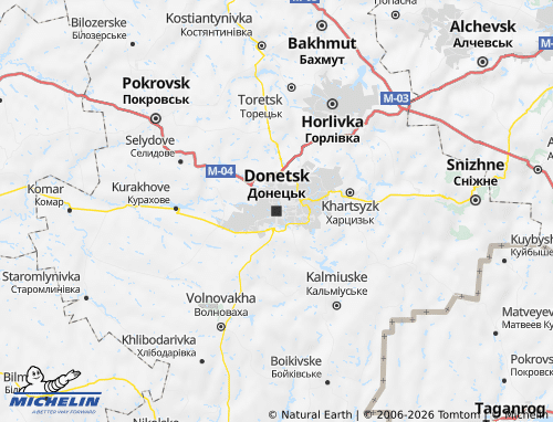 MICHELIN Donetsk Oblast map - ViaMichelin
