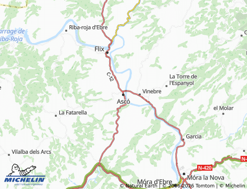 Mappa MICHELIN Ascó - ViaMichelin