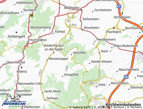 MICHELIN Mörsfeld map - ViaMichelin