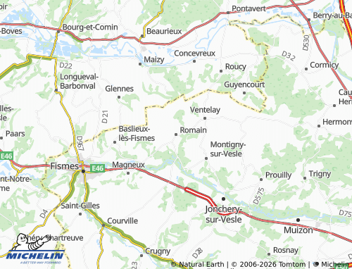 Mappa MICHELIN Romain - ViaMichelin