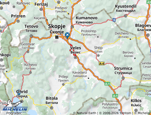 MICHELIN Vardar map - ViaMichelin