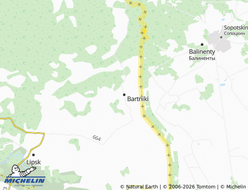 MICHELIN Bartniki map - ViaMichelin