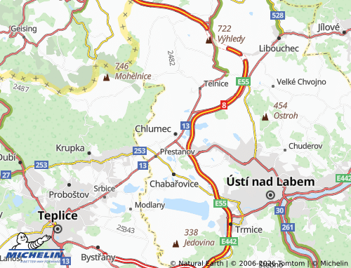 Mappa MICHELIN Chlumec - ViaMichelin