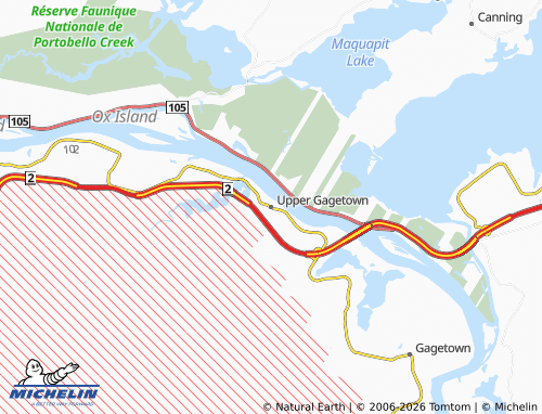 Kaart MICHELIN Upper Gagetown - ViaMichelin