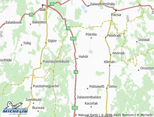 MICHELIN Hahót map - ViaMichelin