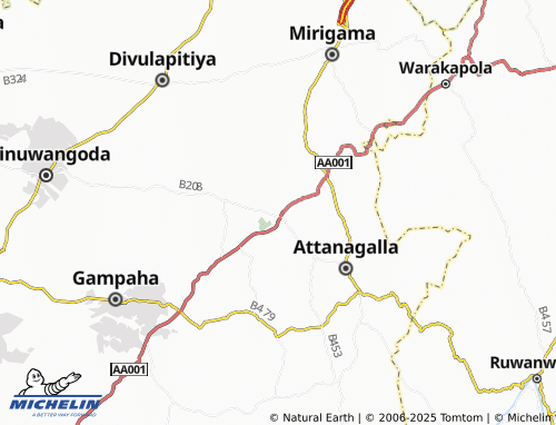 MICHELIN Nittambuwa North map - ViaMichelin