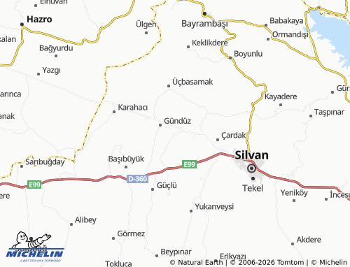 MICHELIN Susuz map - ViaMichelin
