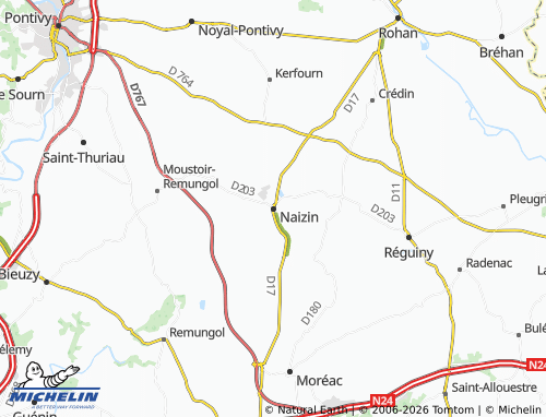 Mappa MICHELIN Naizin - ViaMichelin